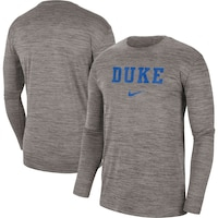 Men's Nike Heather Gray Duke Blue Devils Team Velocity Performance Long Sleeve T-Shirt