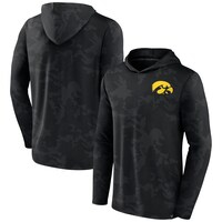 Men's Fanatics Branded  Black Iowa Hawkeyes Camo Hoodie Long Sleeve T-Shirt