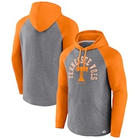 Men's Fanatics Branded Tennessee Orange/Heather Gray Tennessee Volunteers Wrap Up Raglan Pullover Hoodie