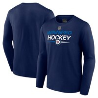 Men's Fanatics Branded  Navy Winnipeg Jets Authentic Pro Primary Long Sleeve T-Shirt