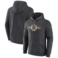 Men's Fanatics Branded Heather Charcoal Boston Bruins Authentic Pro Secondary Pullover Hoodie