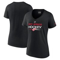 Women's Fanatics Branded  Black Detroit Red Wings Authentic Pro V-Neck T-Shirt