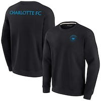 Unisex Fanatics Signature Black Charlotte FC Super Soft Pullover Crew Sweatshirt