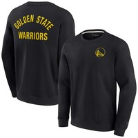 Unisex Fanatics Signature Black Golden State Warriors Super Soft Pullover Crew Sweatshirt