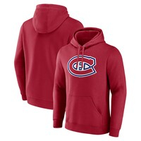 Men's Fanatics Branded Red Montreal Canadiens Primary Logo Pullover Hoodie