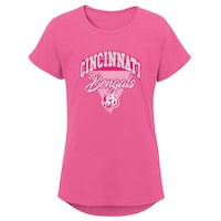 Girls Youth Pink Cincinnati Bengals Playtime Dolman T-Shirt