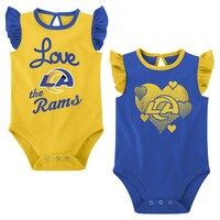 Girls Newborn & Infant Royal/Gold Los Angeles Rams Spread the Love 2-Pack Bodysuit Set