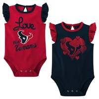 Girls Newborn & Infant Navy/Red Houston Texans Spread the Love 2-Pack Bodysuit Set