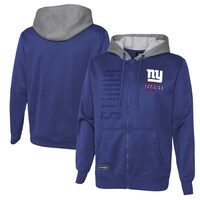 Men's Royal New York Giants Combine Authentic Field Play Full-Zip Hoodie Sweatshirt