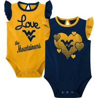Girls Newborn & Infant Navy/Gold West Virginia Mountaineers Spread the Love 2-Pack Bodysuit Set