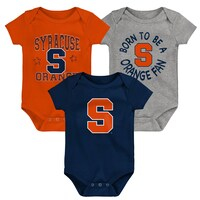 Newborn & Infant Navy/Orange/Heather Gray Syracuse Orange 3-Pack Born To Be Bodysuit Set