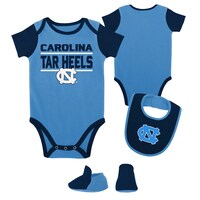 Newborn & Infant Carolina Blue North Carolina Tar Heels Home Field Advantage Three-Piece Bodysuit, Bib & Booties Set