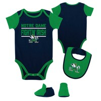 Newborn & Infant Navy Notre Dame Fighting Irish Home Field Advantage Three-Piece Bodysuit, Bib & Booties Set