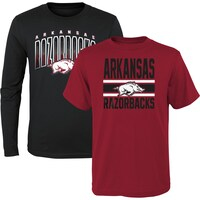 Youth Cardinal/Black Arkansas Razorbacks Fan Wave T-Shirt Combo Pack