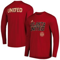 Men's adidas Red Atlanta United FC Jersey Hook AEROREADY Long Sleeve T-Shirt