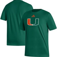 Men's adidas Green Miami Hurricanes Logo Fresh T-Shirt