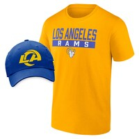 Men's Fanatics Branded Gold/Royal Los Angeles Rams T-Shirt & Adjustable Hat Combo Pack
