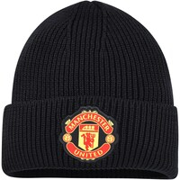 Women's adidas  Black Manchester United Woolie Cuffed Knit Hat