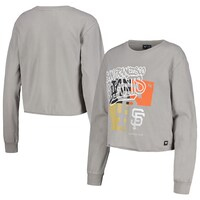 Women's The Wild Collective Gray San Francisco Giants Cropped Long Sleeve T-Shirt