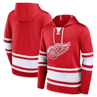 Men's Fanatics Branded Red Detroit Red Wings Puck Deep Lace-Up Pullover Hoodie