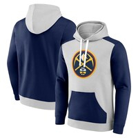 Men's Fanatics Branded Gray/Navy Denver Nuggets Arctic Colorblock Pullover Hoodie