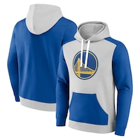 Men's Fanatics Branded Gray/Royal Golden State Warriors Arctic Colorblock Pullover Hoodie