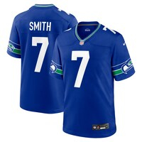Men's Nike Geno Smith Royal Seattle Seahawks Throwback Player Game Jersey