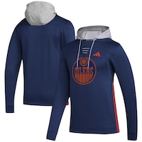 Men's adidas Navy Edmonton Oilers Refresh Skate Lace AEROREADY Pullover Hoodie