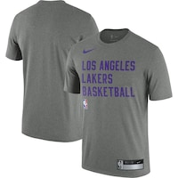 Men's Nike Heather Gray Los Angeles Lakers 2023/24 Sideline Legend Performance Practice T-Shirt