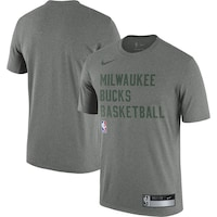Men's Nike Heather Gray Milwaukee Bucks 2023/24 Sideline Legend Performance Practice T-Shirt