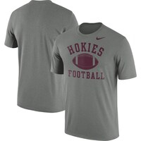 Men's Nike Heather Gray Virginia Tech Hokies Legend Football Arch Performance T-Shirt