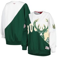 Women's Tommy Jeans Hunter Green/White Milwaukee Bucks Ariel Pullover Sweatshirt