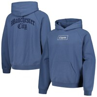 Men's Blue Manchester City Old English Oversized Raglan Pullover Hoodie