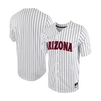 Men's Nike White/Navy Arizona Wildcats Pinstripe Replica Full-Button Baseball Jersey