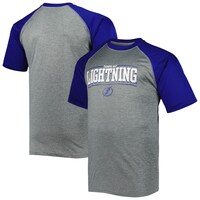 Men's Heather Gray Tampa Bay Lightning Big & Tall Logo Raglan T-Shirt