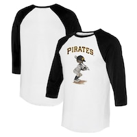 Women's Tiny Turnip White/Black Pittsburgh Pirates James 3/4-Sleeve Raglan T-Shirt
