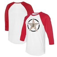 Women's Tiny Turnip White/Red Boston Red Sox Military Star 3/4-Sleeve Raglan T-Shirt