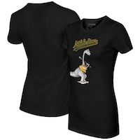 Women's Tiny Turnip Black Oakland Athletics Bronto T-Shirt