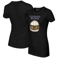 Women's Tiny Turnip Black Colorado Rockies Burger T-Shirt