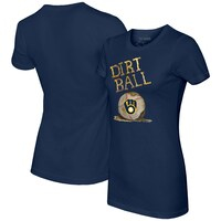 Women's Tiny Turnip Navy Milwaukee Brewers Dirt Ball T-Shirt