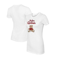Women's Tiny Turnip White St. Louis Cardinals Girl Teddy T-Shirt