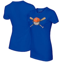 Women's Tiny Turnip Royal New York Mets Hat Crossbats T-Shirt