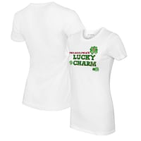 Women's Tiny Turnip White Philadelphia Phillies Lucky Charm T-Shirt