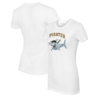 Women's Tiny Turnip White Pittsburgh Pirates Shark Logo T-Shirt