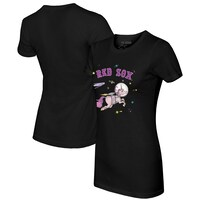 Women's Tiny Turnip Black Boston Red Sox Space Unicorn T-Shirt