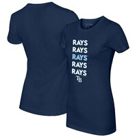 Women's Tiny Turnip Navy Tampa Bay Rays Stacked T-Shirt