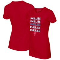 Women's Tiny Turnip Red Philadelphia Phillies Stacked T-Shirt