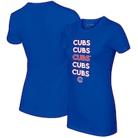 Women's Tiny Turnip Royal Chicago Cubs Stacked T-Shirt