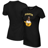 Women's Tiny Turnip Black Pittsburgh Pirates Sundae Helmet T-Shirt