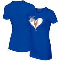 Women's Tiny Turnip Royal New York Mets Tiara Heart T-Shirt